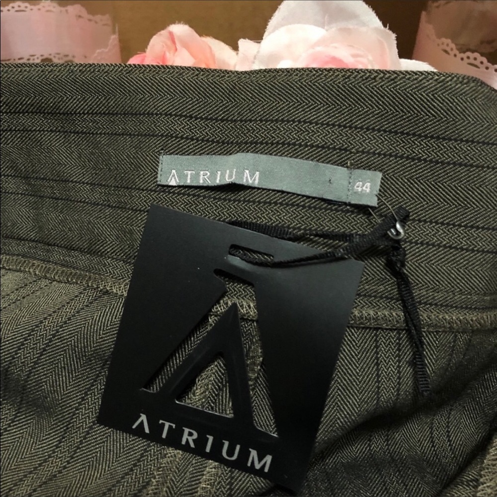 NEW ATRIUM Dress Pants green w/black stripes - Picture 3 of 8